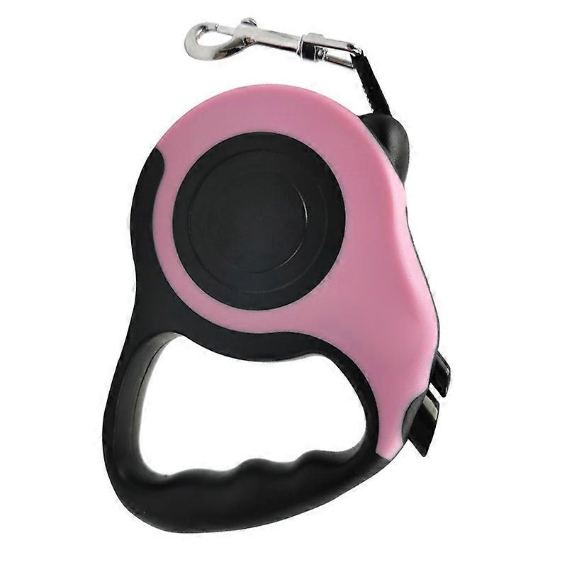 Retractable Pet Leash Button Control Ergonomic Handle Safe Dog Walking Belt for Cat Rabbit 16.4ft Pink 