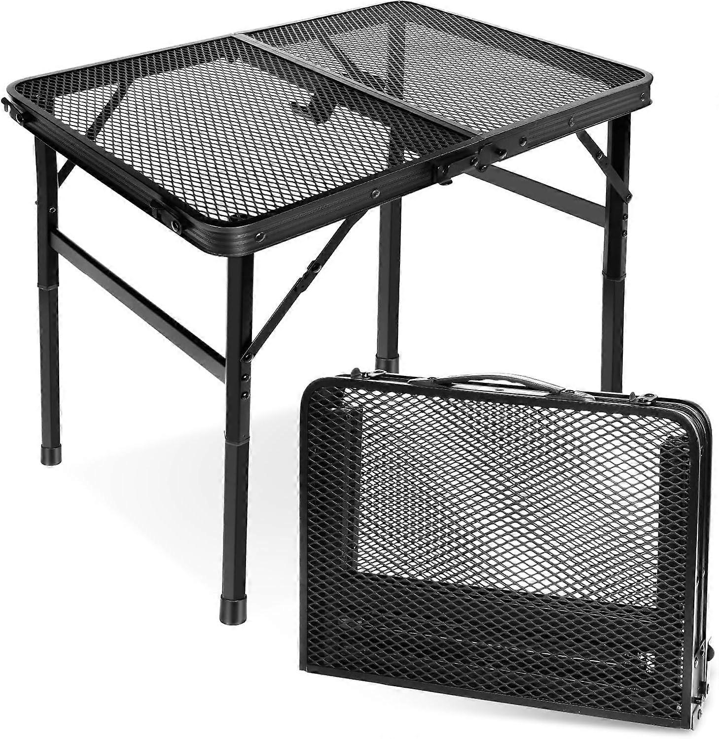 Aluminum Folding Table 2-Height Adjustable Portable for BBQ Camping Patio