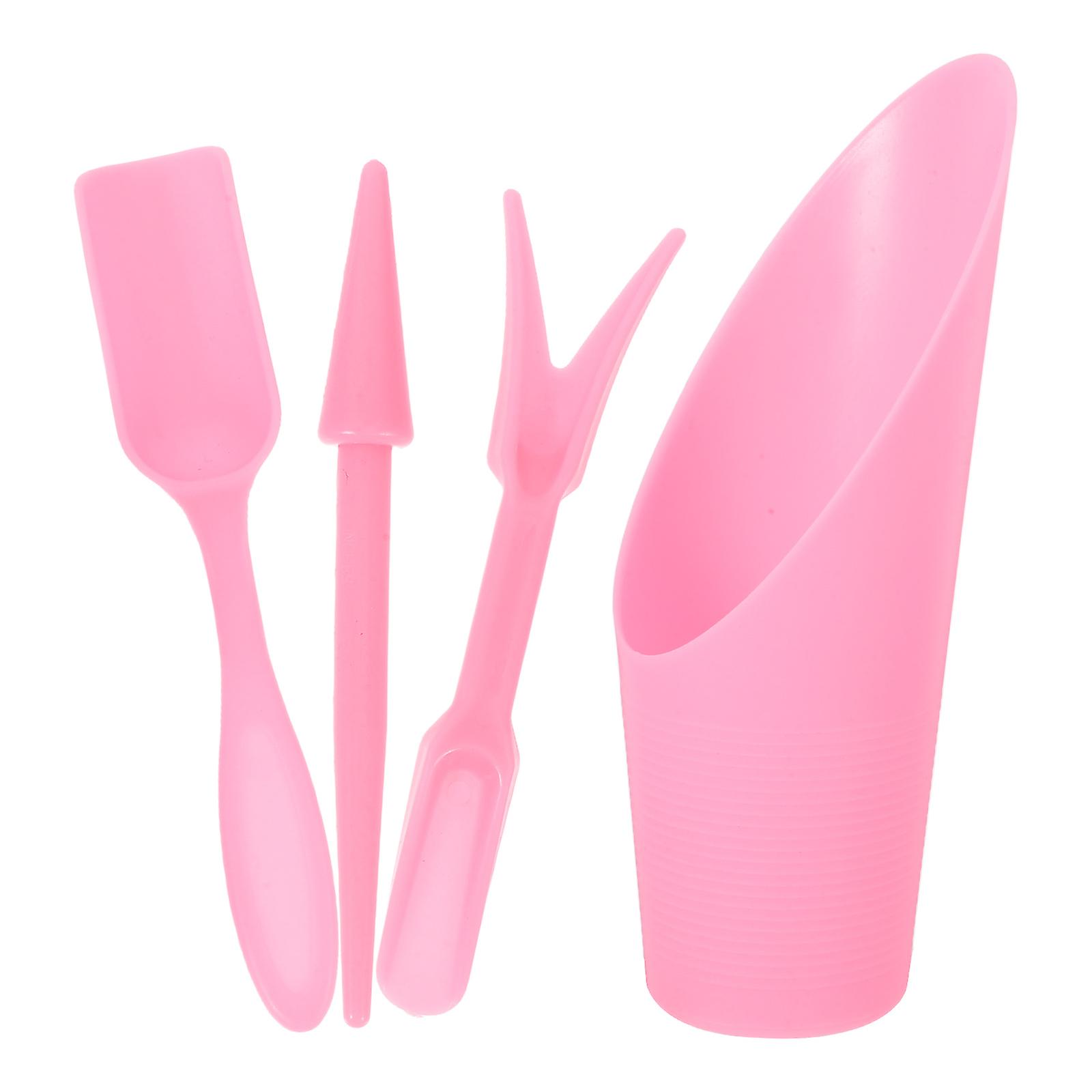 Pink Mini Gardening Tools Set for Vegetable and Succulent Garden Made of Durable Plastic Portable and Easy to Use 1 Set
