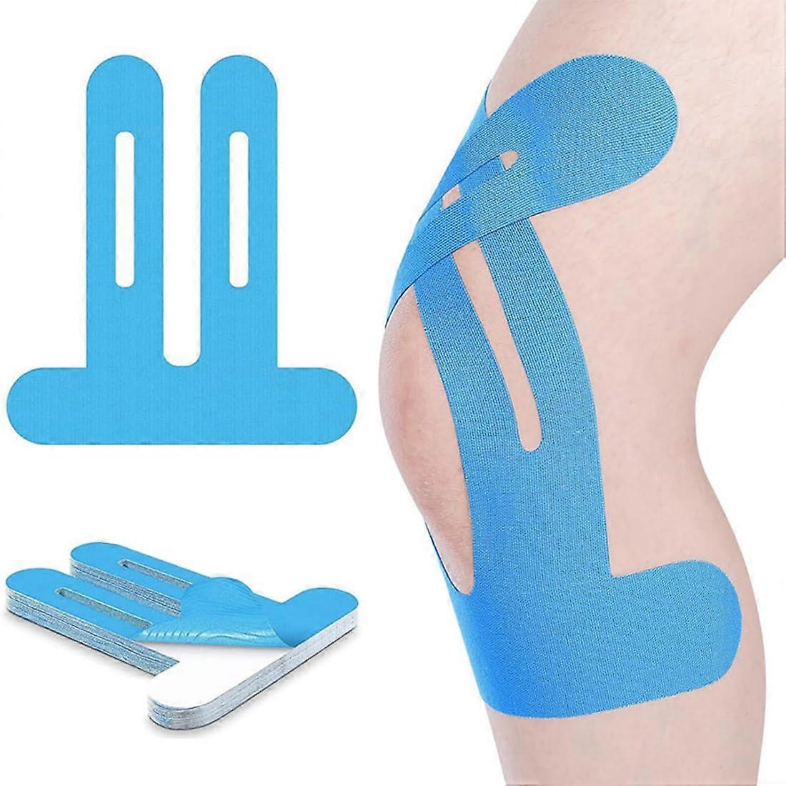 Blaue PreCut Kinesiotapes zur Kniestütze, 10er-Pack Kinesiologie-Muskeltape, medizinisches Patella-Physiotherapie-Tape