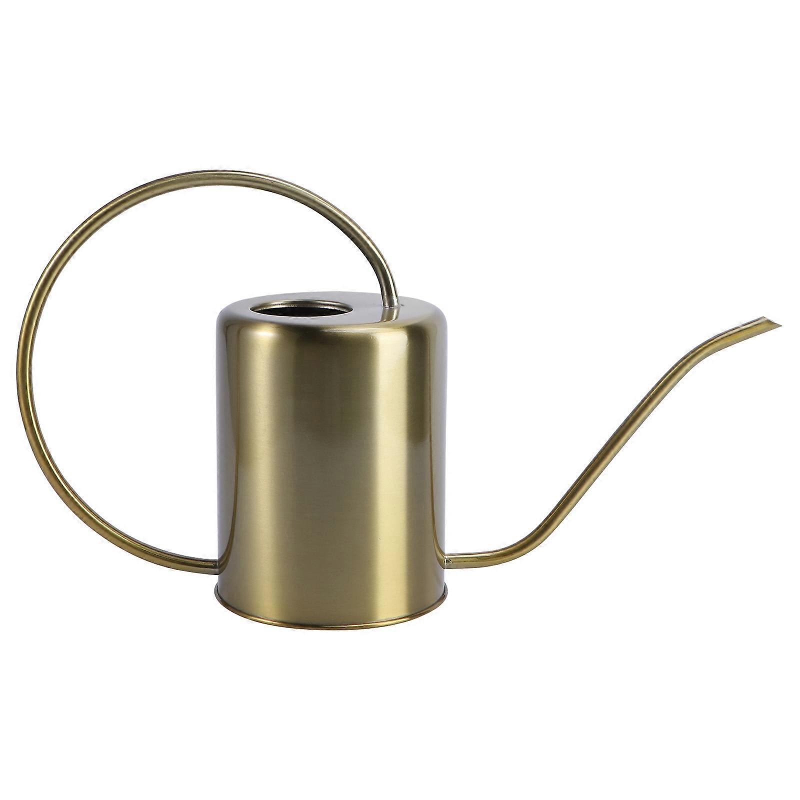 Stainless Steel Watering Kettle Golden Ergonomic Handle 2000ml 1Pack Ideal For Flower Watering