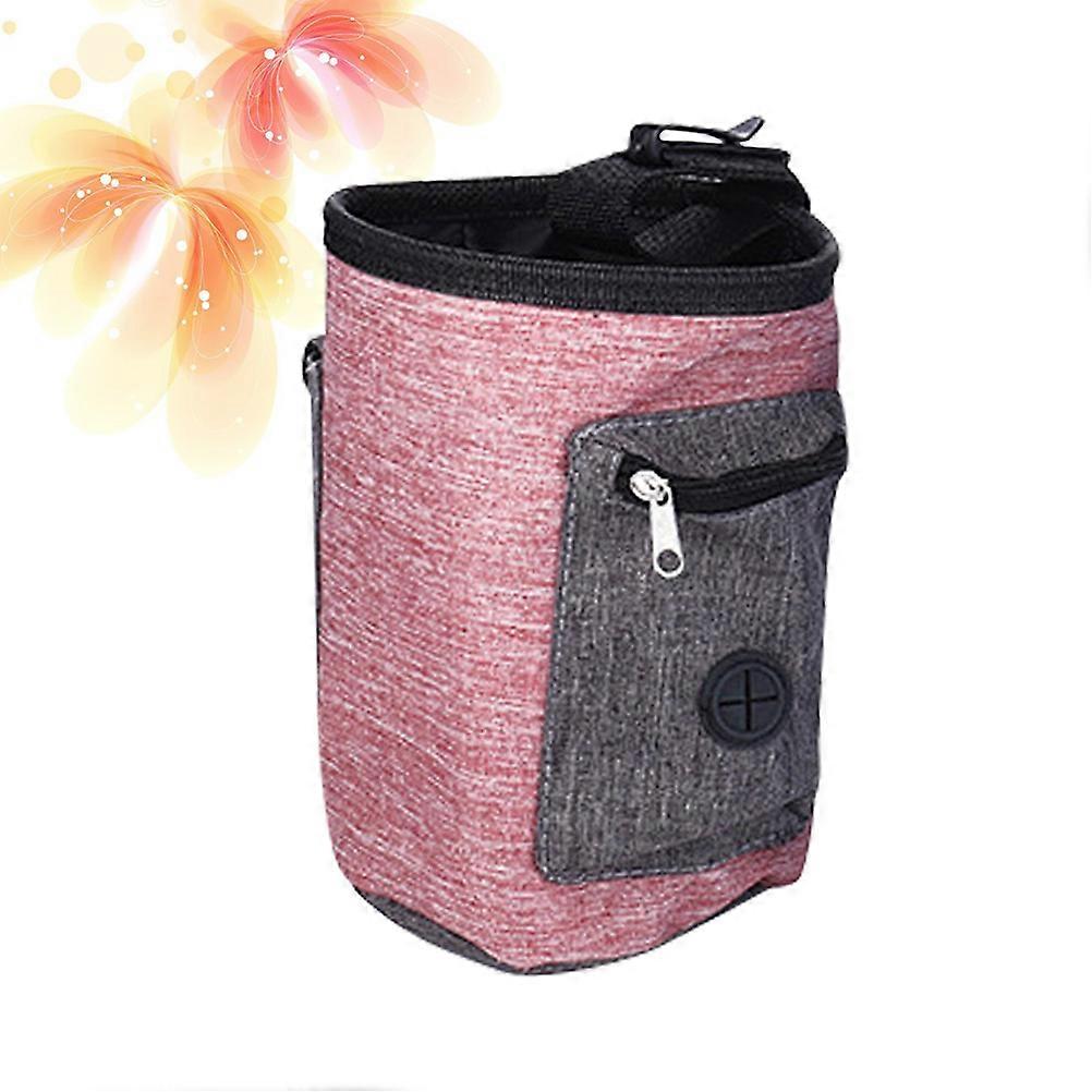 Pet Treat Storage Bag Portable Accessory For Dog Trainers Compatible With Training Walking 14x17x10cm Pink 1Pack