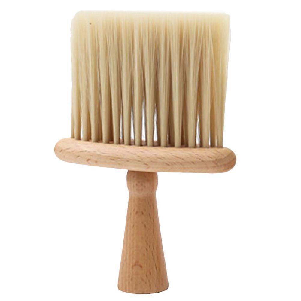 Barber Wooden Hair Brush with Neck Duster for Sweeping Loose Hair – Ergonomic Handle, Soft Bristles for Professional and Household Grooming