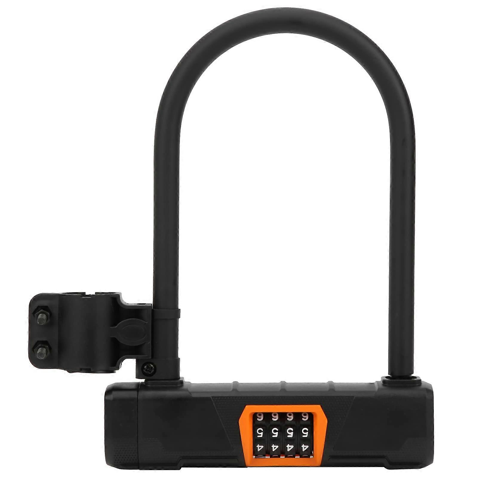Bicycle Shackle Lock 4-Digit Steel Anti-Theft U-Lock PVC-Coated For Bicycles, Skateboards, Sports Equipment