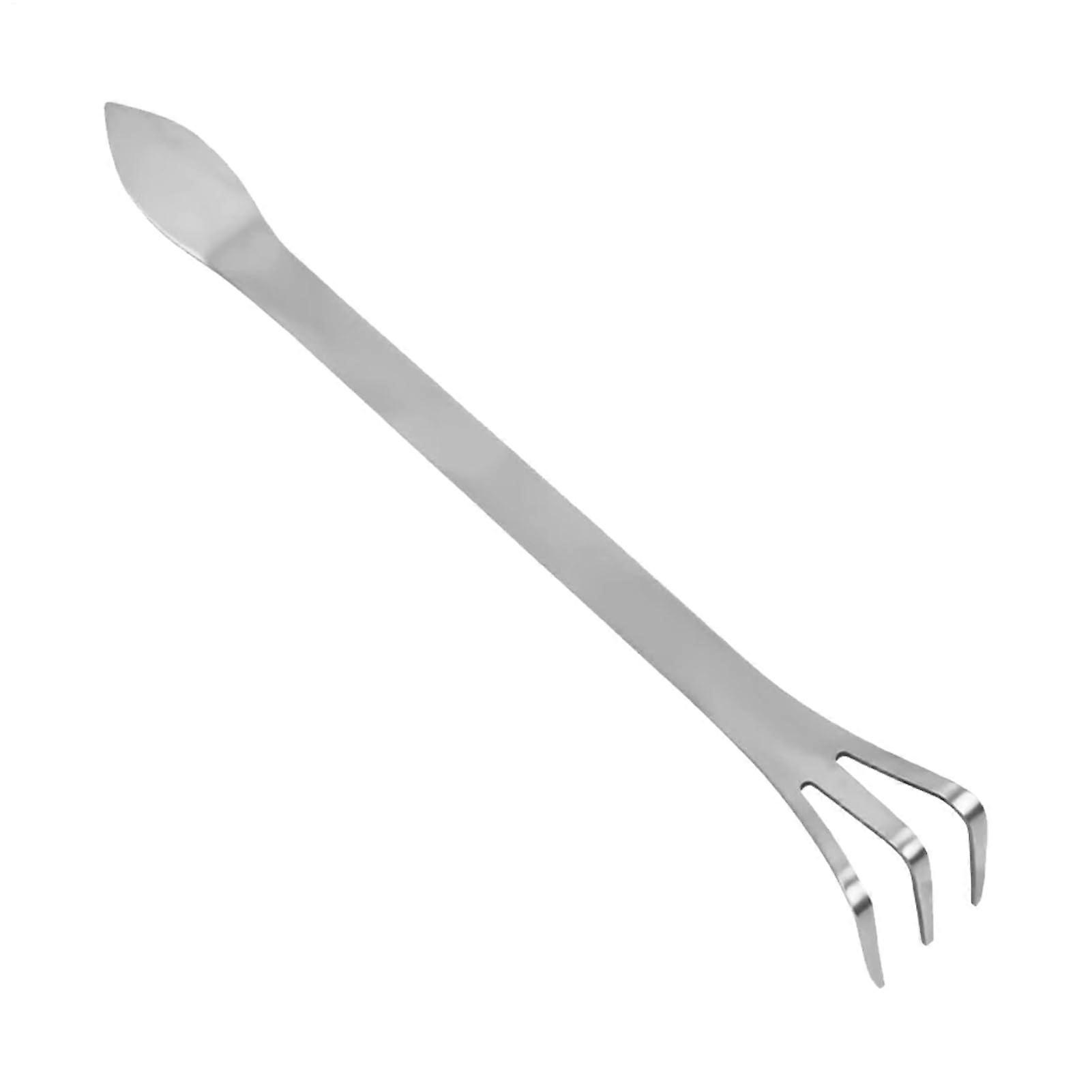 Root Rake Bonsai Rake - Stainless Steel Double Head Garden Tool with Ergonomic Handle for Soil Loosening and Compaction