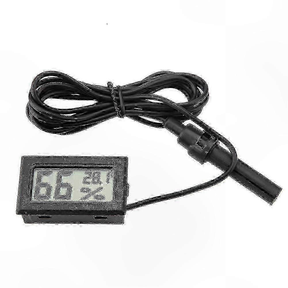 Digital Mini Thermometer Hygrometer with External Sensor for Reptile Habitats, Incubators, and Aquarium Environments