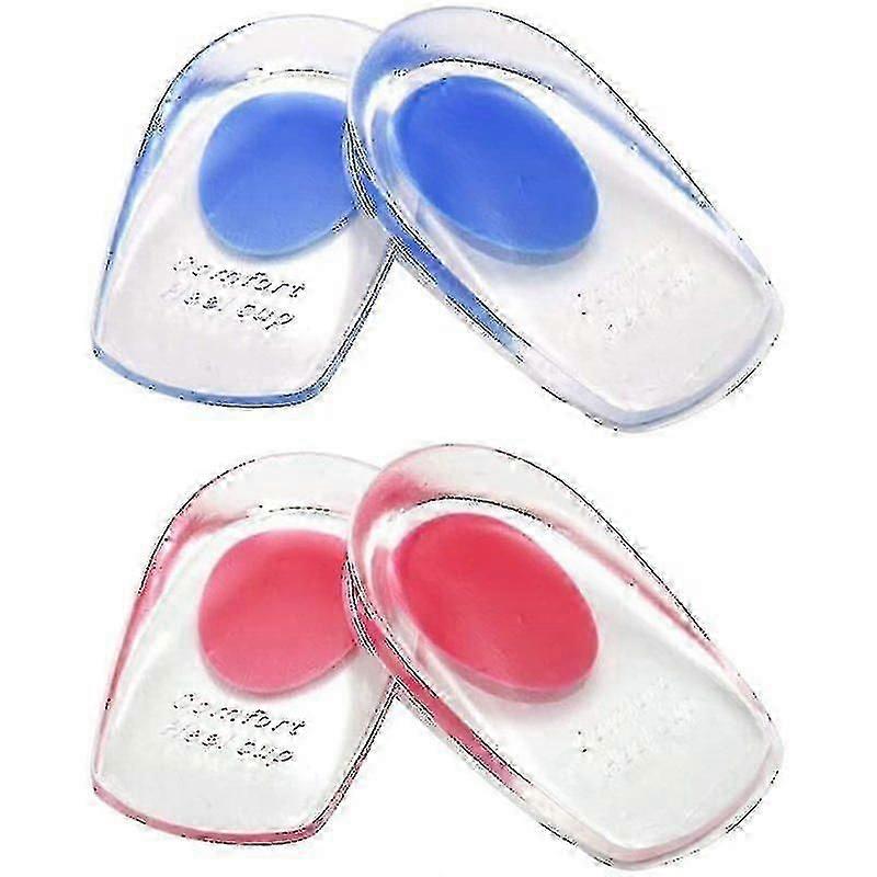 2 Pairs of Silicone Heel Pads for Plantar Fasciitis Relief - Comfort & Support