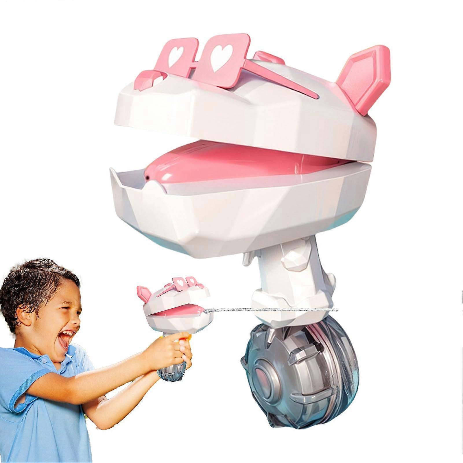 Water Gun with Sprinkler Electric Dog Toy for Pool with Powerful Outdoor Interactive Game Portable for Hot Day Refreshment, Entertainment Pink