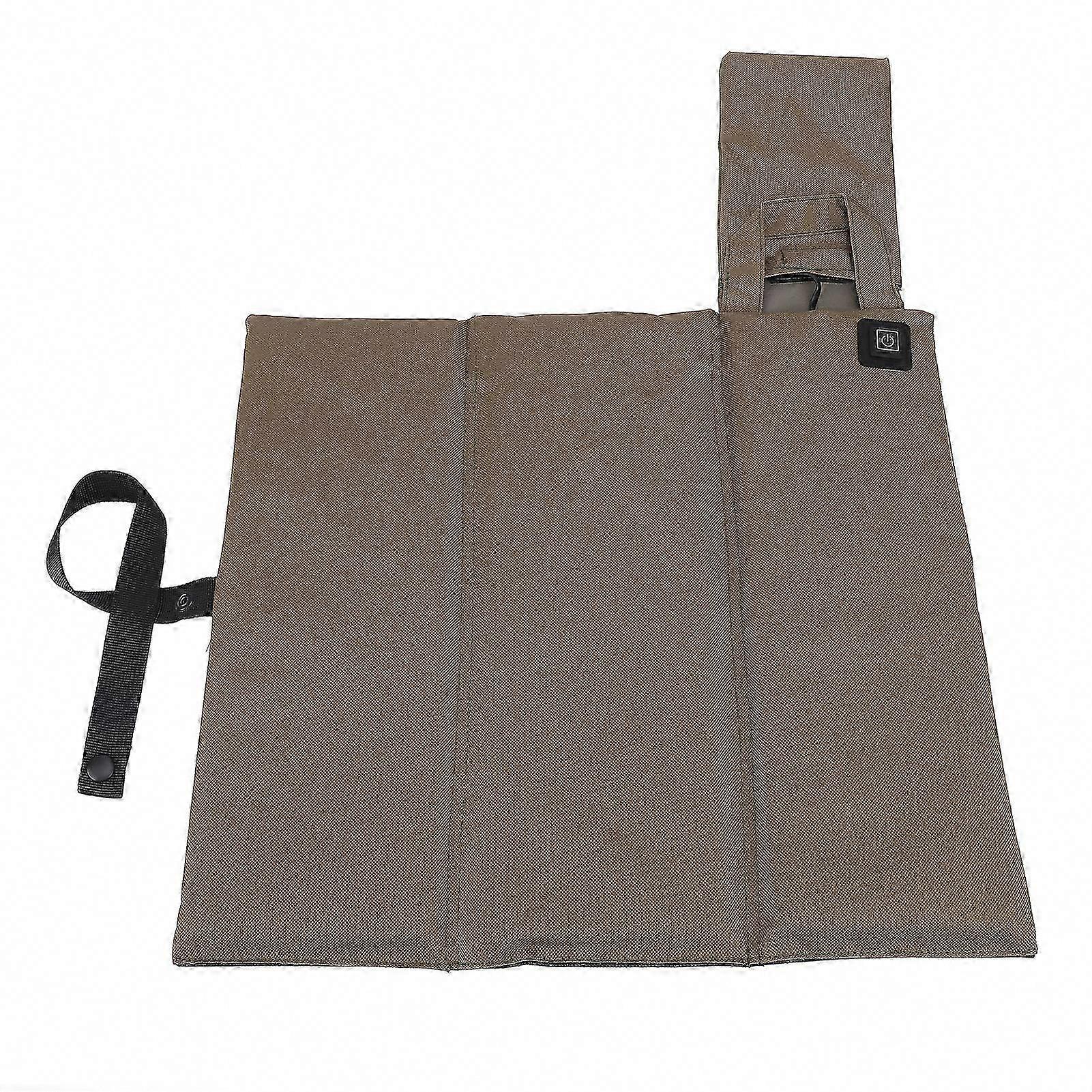 Portable Heated Seat Cushion - Foldable Polyester Pad for Indoor & Outdoor Use in OD Green