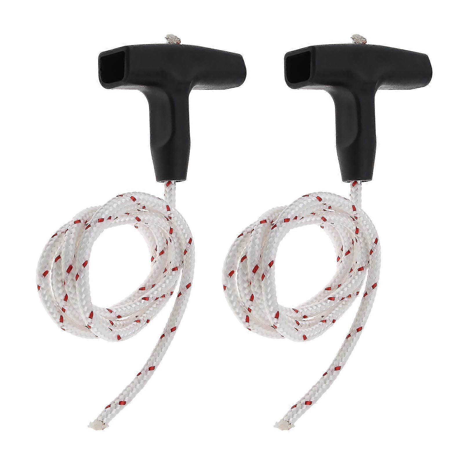 2x Recoil Starter Handle Rope Kits, Dia 4.5mm 1 M Pull Cords Black Recoil Starter Grip Compatible with STIHL TS400 TS410 TS420