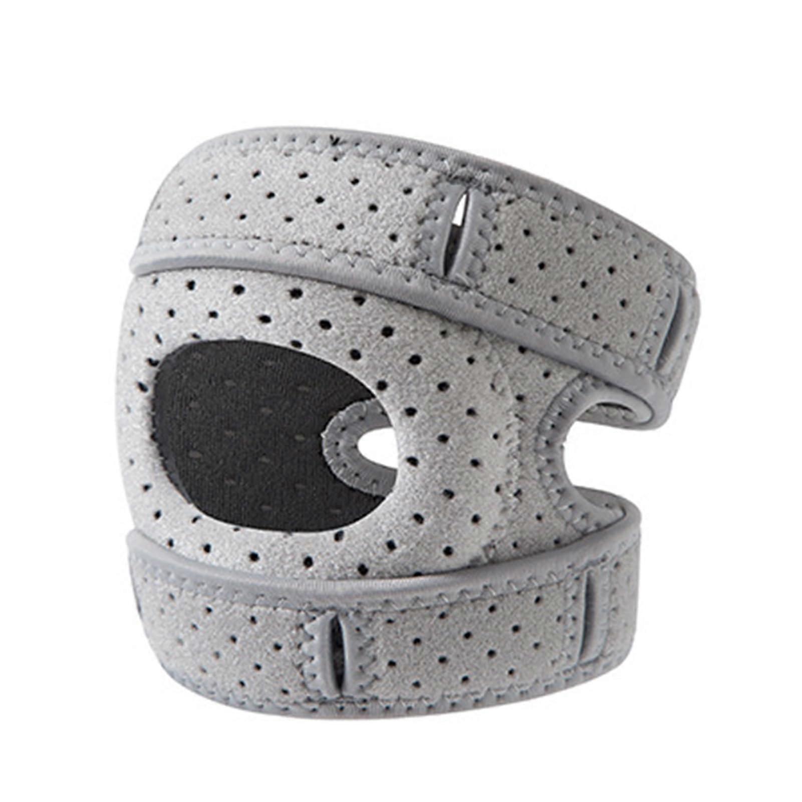 Sports Knee Pads Compression Sleeve Adjustable High Elastic Moisture-absorbing Breathable Support Brace for Running Grey L
