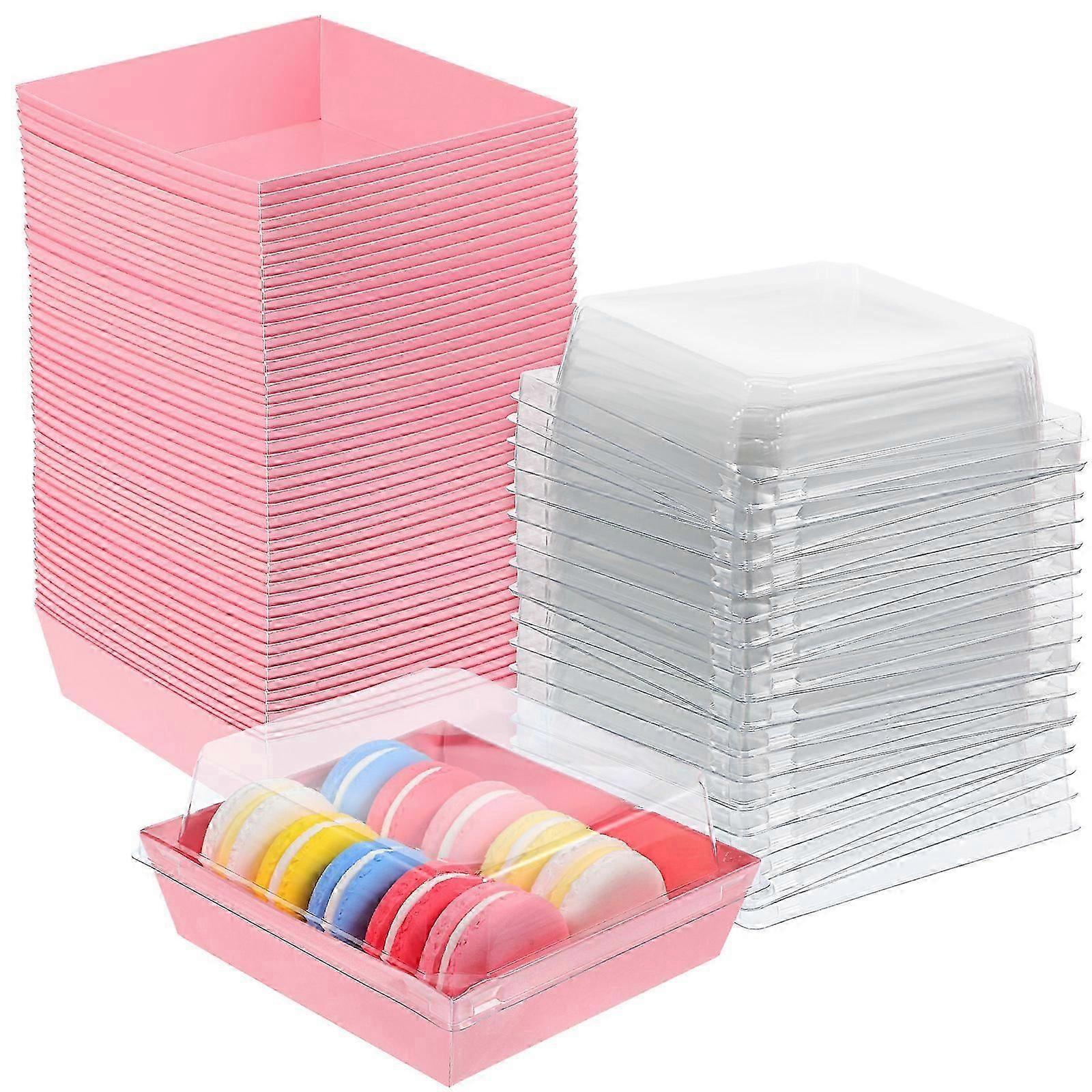 50 Pcs Cake Boxes Bakery Boxes Pastry Boxes Treat Boxes Dessert Box Plastic Cake Containers With Lids