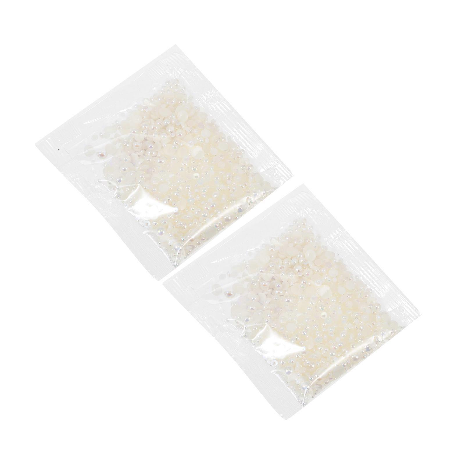 White Pearl Plastic Charms for DIY Craft Ornaments Creative Accessories 2 Packs