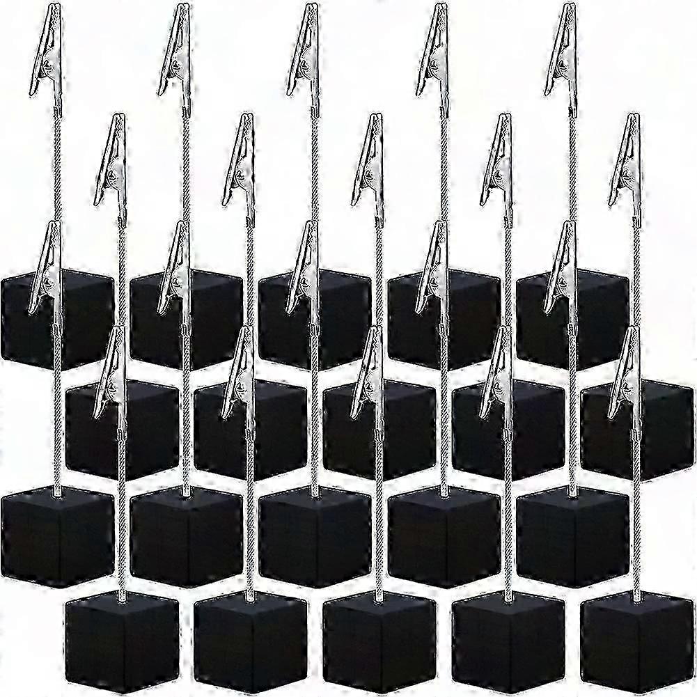 20 Pcs Alligator Clip Cube Base Memo & Table Number Holder for Events