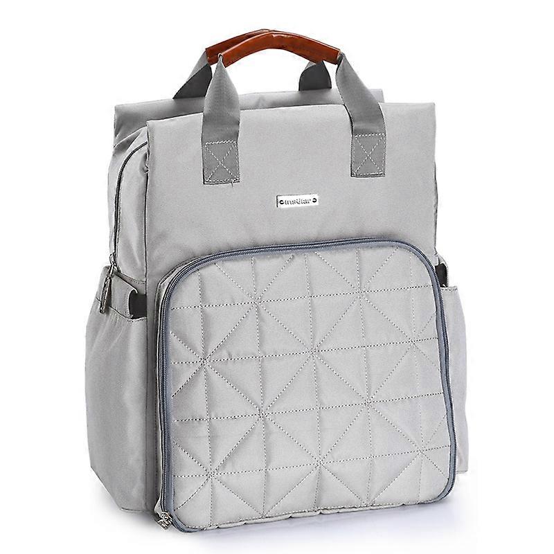 Large Insulated Maternity Diaper Bag, Large Capacity for Stroller and Baby Care, Backpack Style, Zippers-Ivory