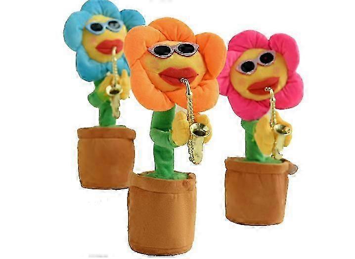 Musical Singing and Dancing Sunflower Soft Plush Funny Creative Sax...