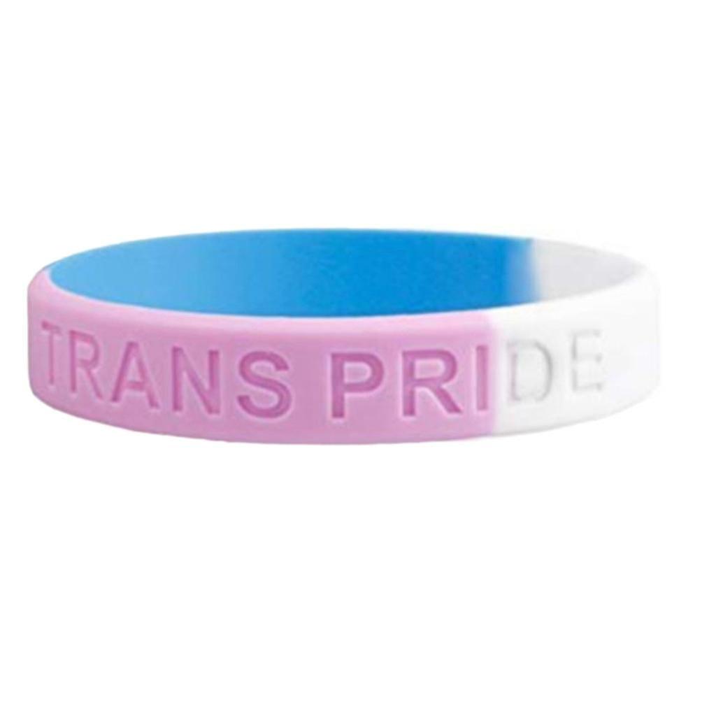 Rainbow Silicone Wristband Chain Style Bracelet Pride Assorted Color Handband - H