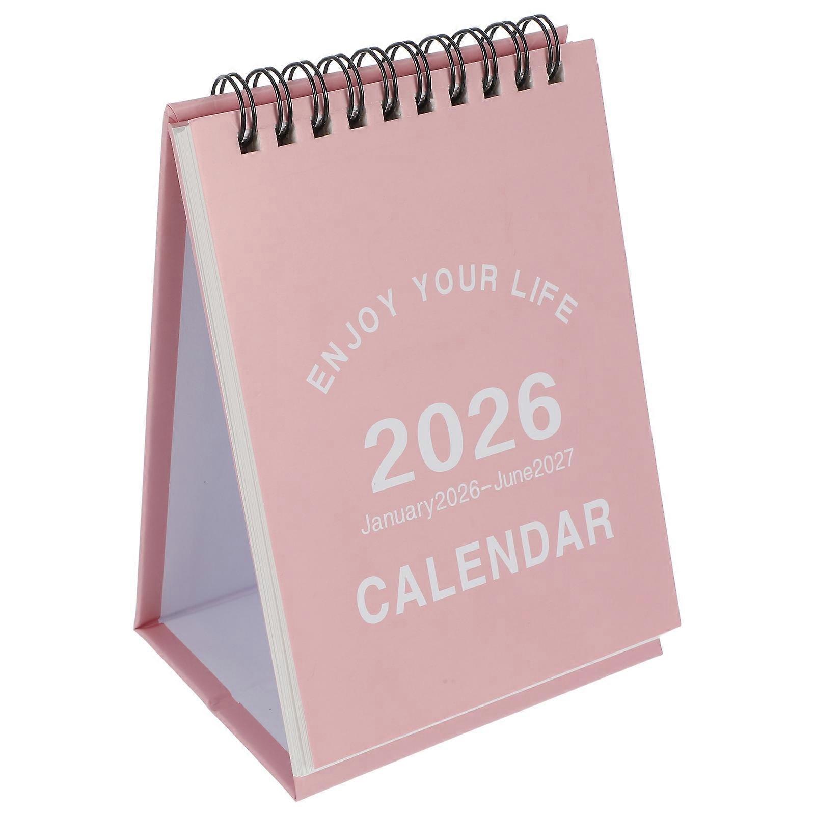 2026 Mini Desk Calendar for Office with Compact Design Pink