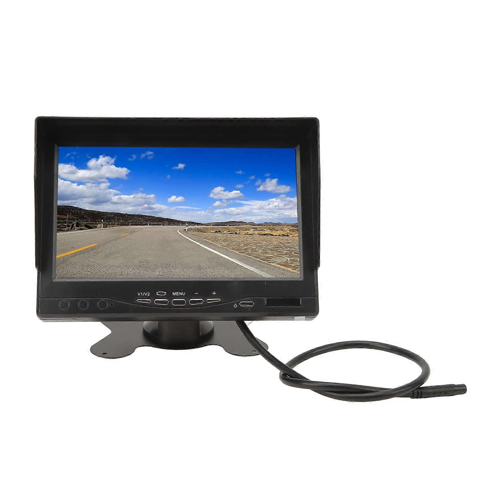 Backup Monitor Display 7-Inch IPS, PAL/NTSC, DC 9-35V, Rear View Kit For Truck Trailer RV, Aviation Connector