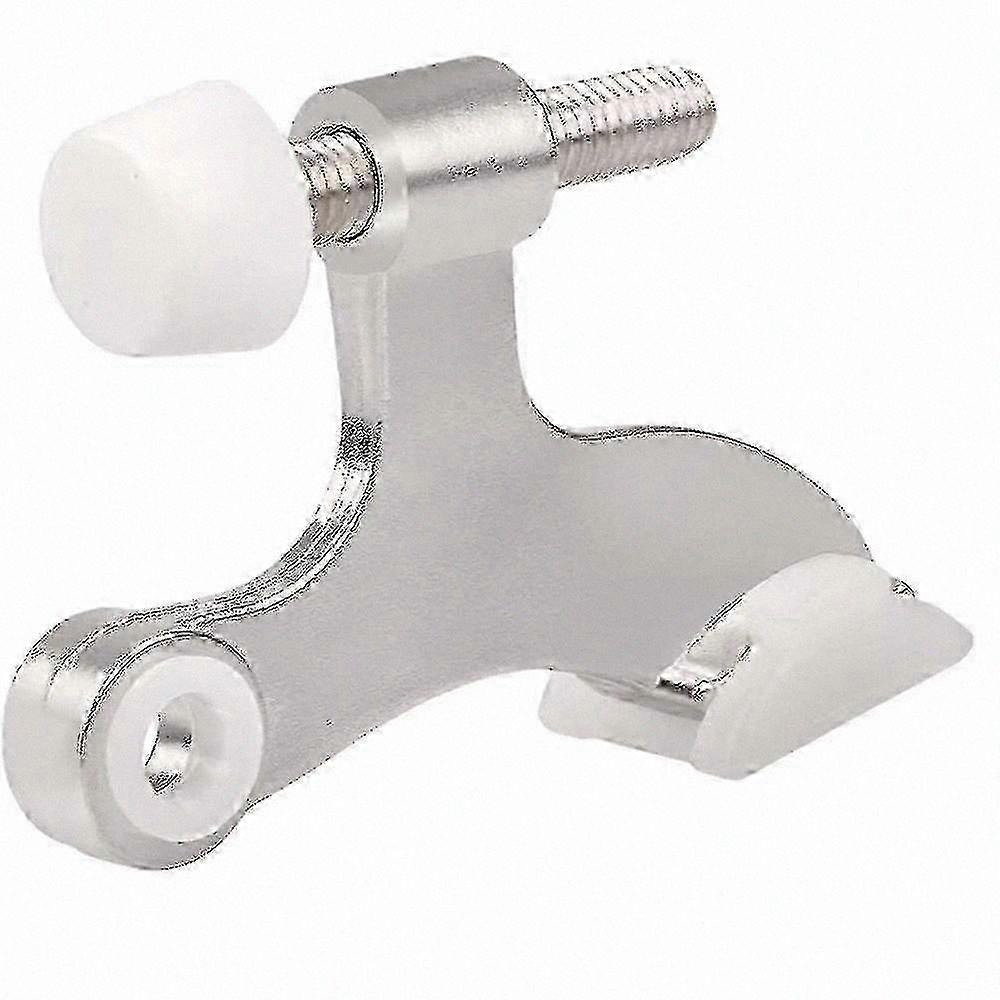 Silver Wall-Mounted Door Stop for Door Frame Protection - Single Unit