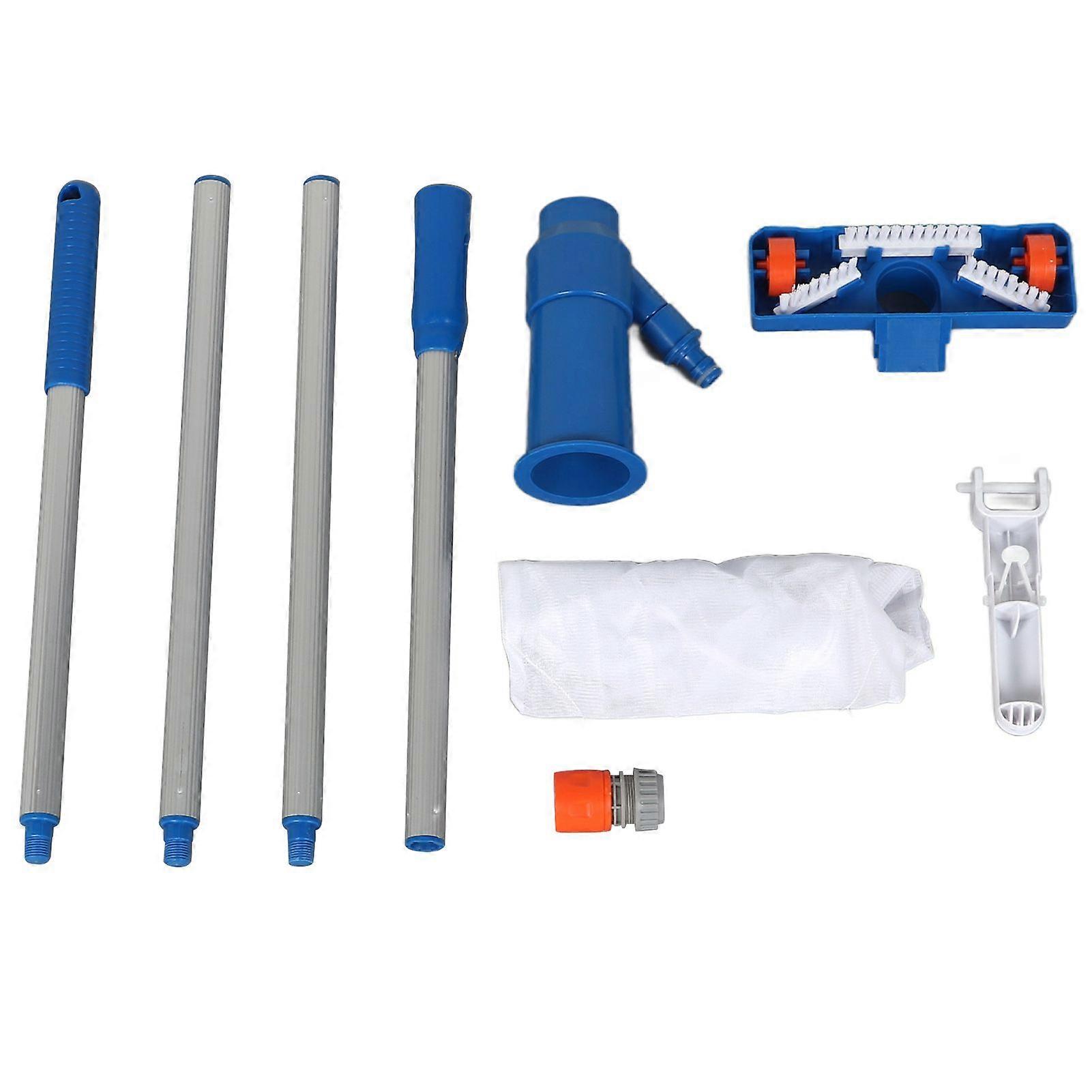 Portable Pool Vacuum Jet with 4 Section Poles Underwater Cleaner Set for Hot Tub Pond Fountain EU Plug