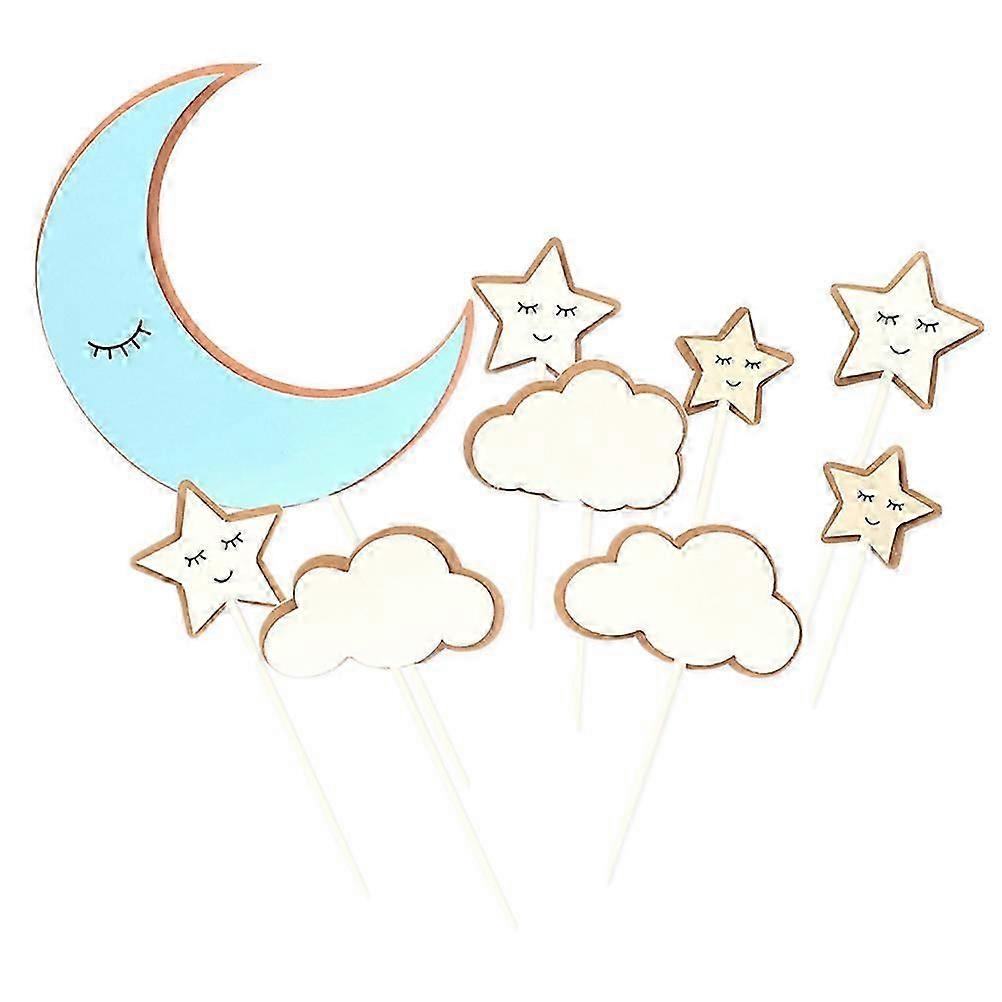 Tort urodzinowy dekoracja księżyc i gwiazda tort toppers dziewczęce artykuły imprezowe materiał papierowy 27 szt