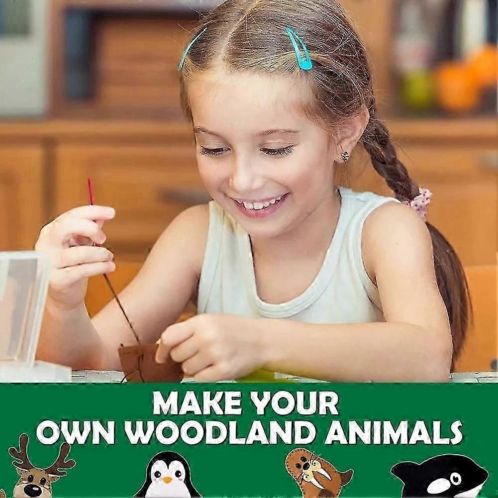 Kids learn to sew kit polar animals DIY craft ages 5+