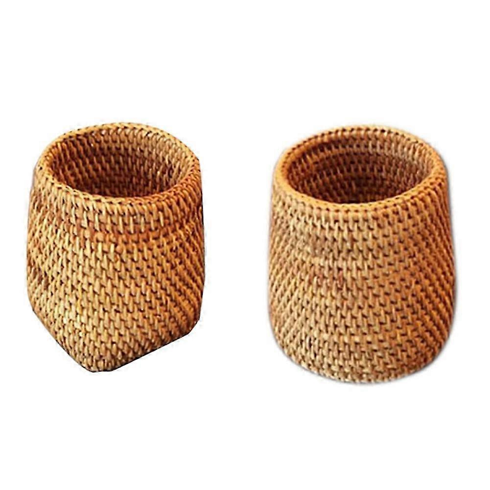 2 Pcs Rattan Chopsticks, Tableware Storage Box with Shovel Spoons, Dinner Knives & Forks for Home Use