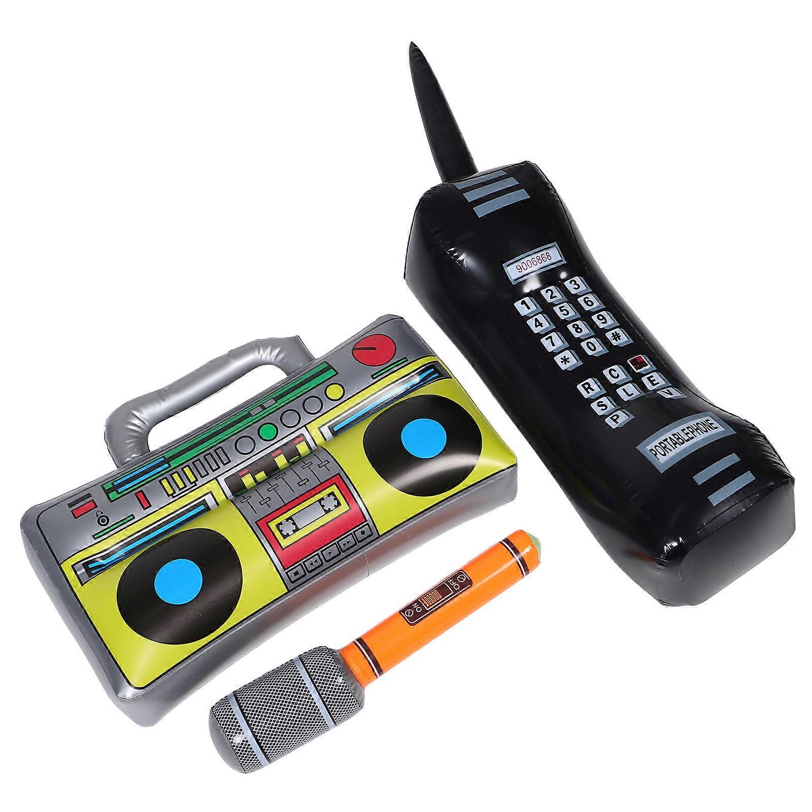 Inflatable Microphones Mobile Phone Props For Carnival Themes Entertainment 3Pcs