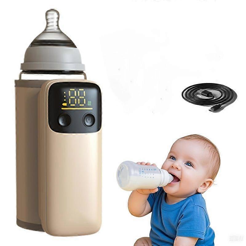 Portable Bottle Warmer, Travel-Friendly, Leak-Proof, Precise Temperature Control & LCD Display, Long Battery Life for Constant Warmth for 5-8 Hours, F