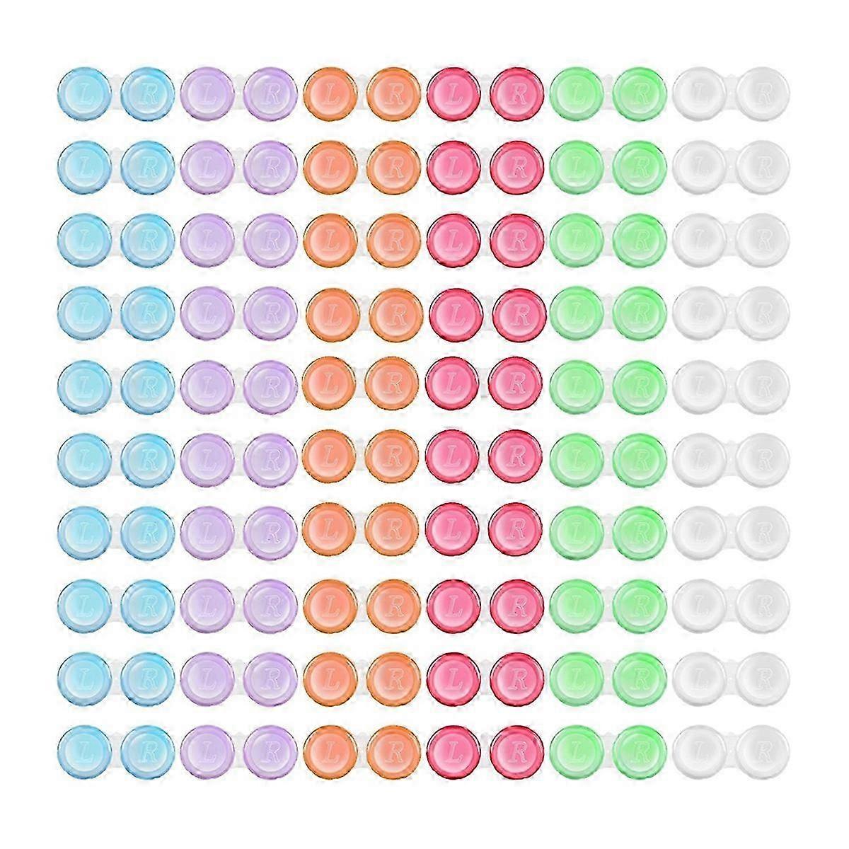 60 pack contact lens cases in 6 colors, bulk storage solution