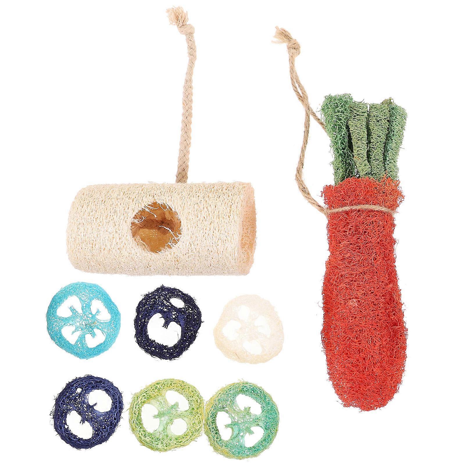 Small Pet Molar Toys Rabbit Chew Toys for 8Pcs Natural Chew Set