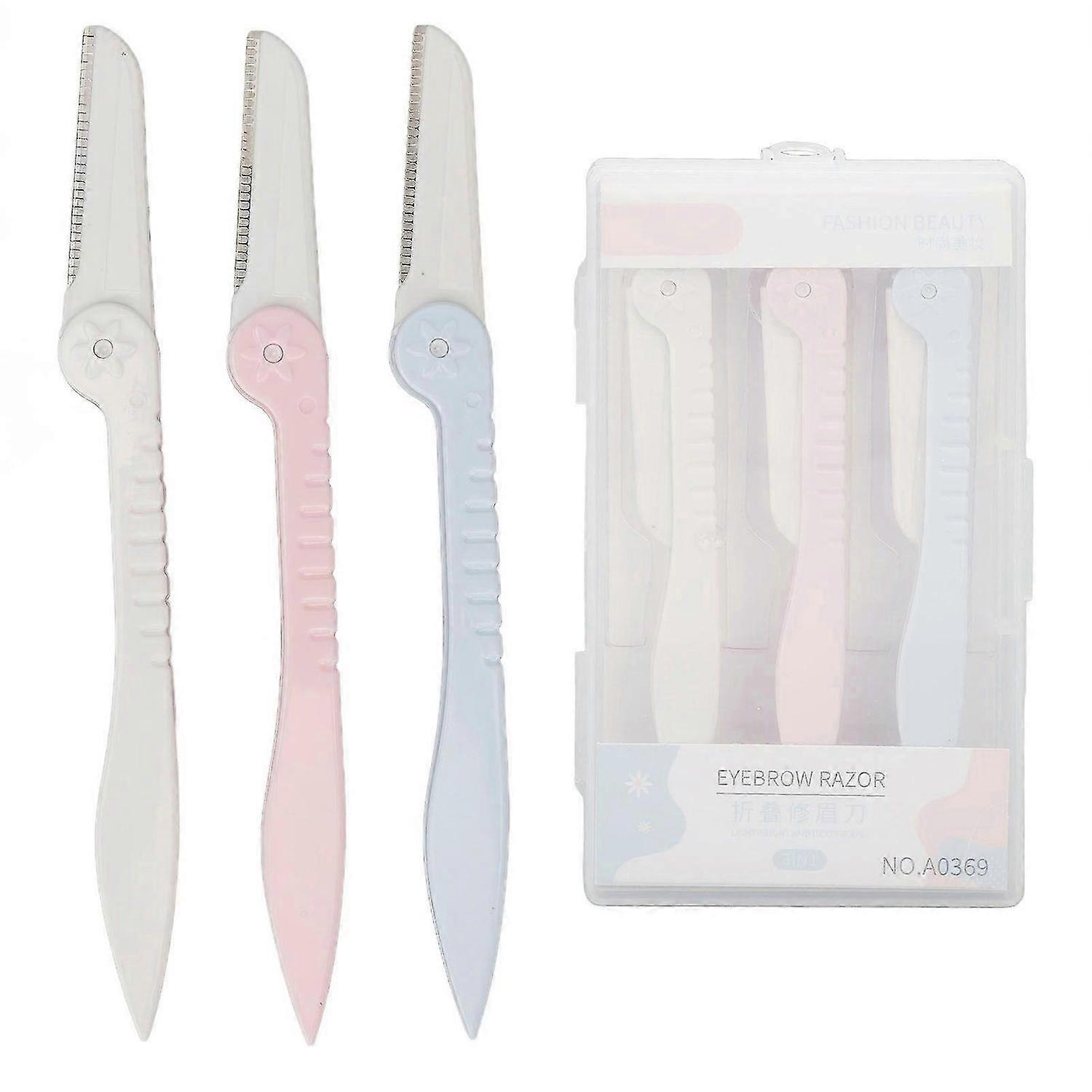 2025 Latest Model 3pcs Eyebrow Dermaplaning Tool Extra Precision Folding Exfol...