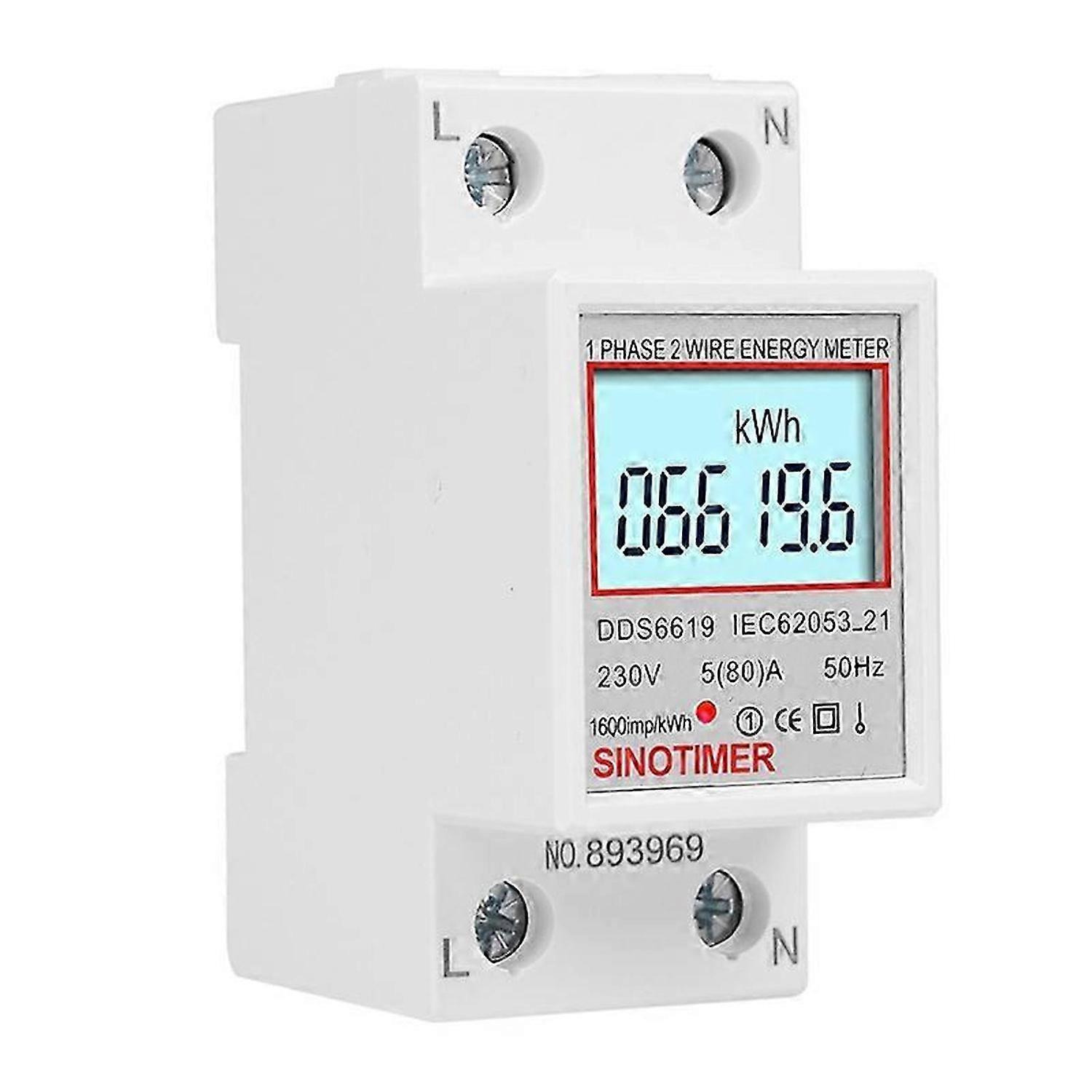 Display Single-Phase DIN Rail Type Watt-Hour Meter