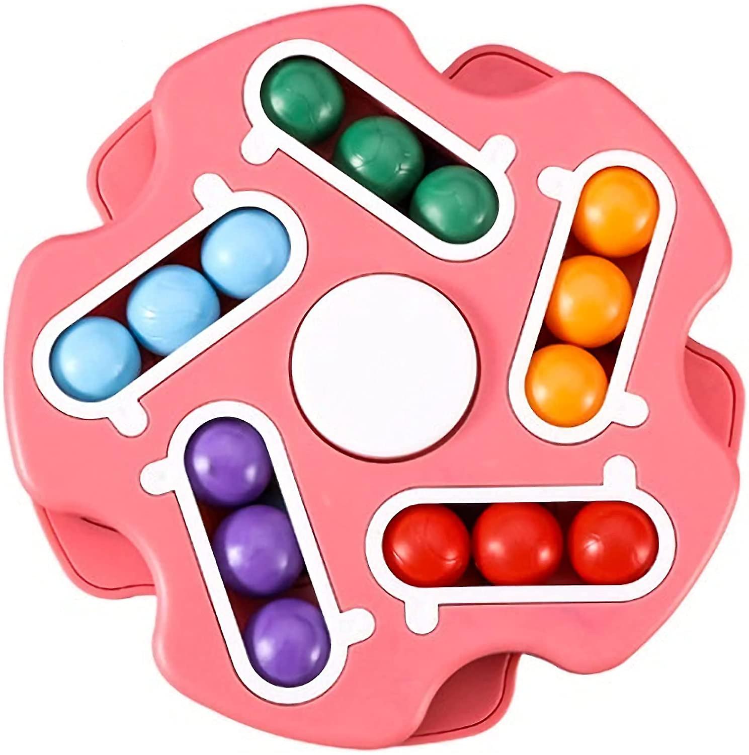 Finger Spinning Magic Cube Five-Color Magic Bean Puzzle Double-Sided Fingertip Gyro Fun Beans Brain Teasers Educational Puzzle Cube Toys Reduce Stress