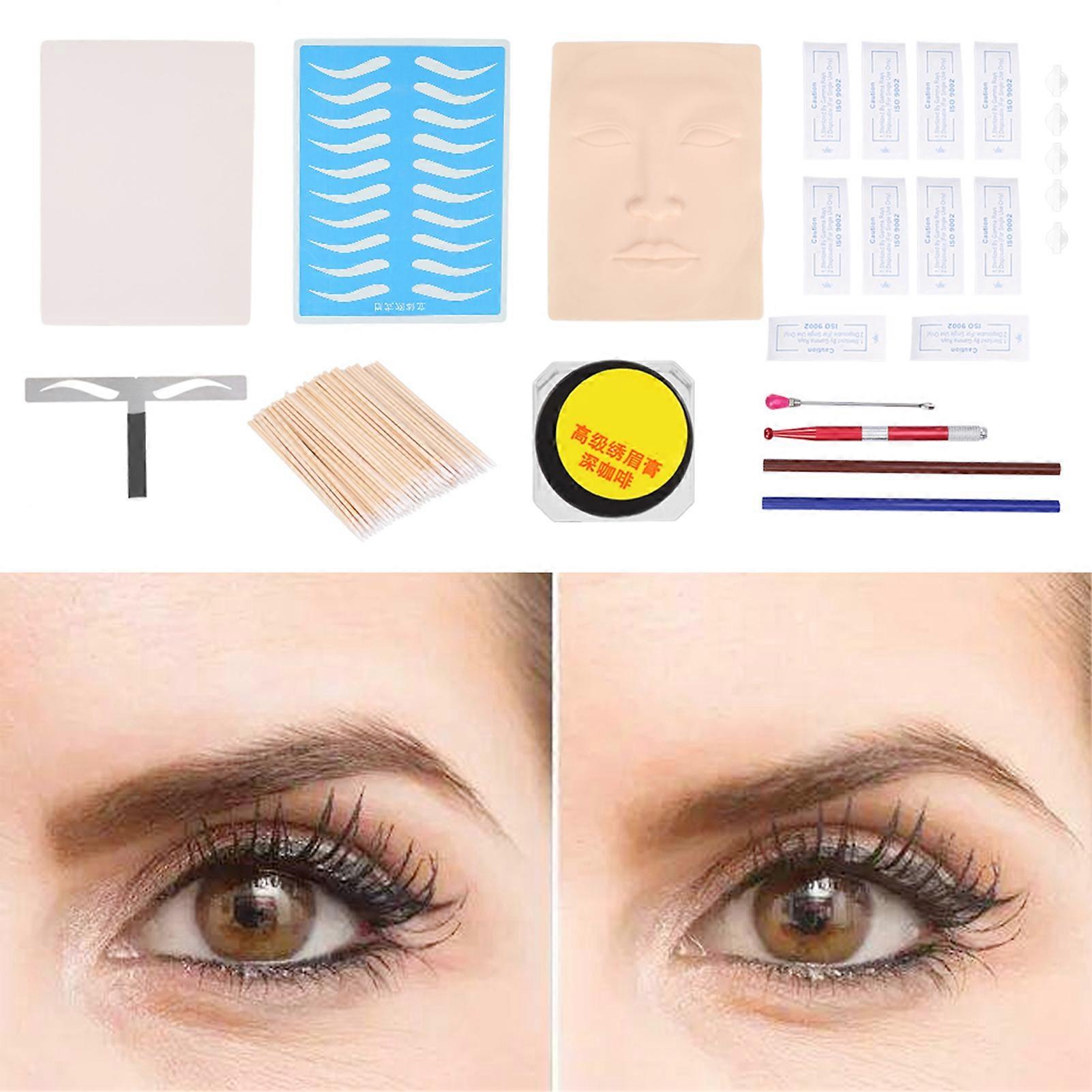 Microblading Kit with Dark Brown Pigment, 295g, 20x19x3cm