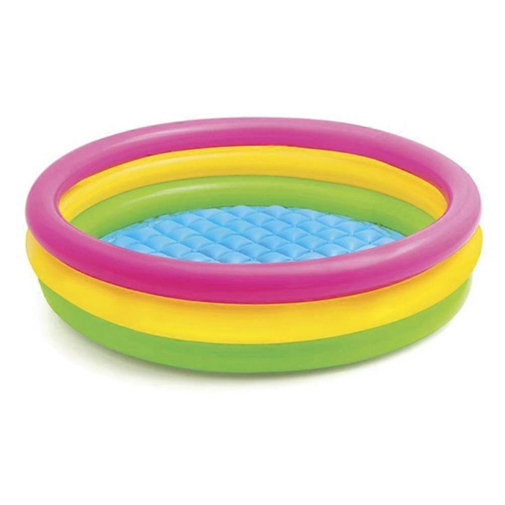 60cm/90cm/114cm Baby Swimming 3 Color Rainbow Round PVC Inflatable Children Little Pump Blow Up Kids Padding Pool 2025