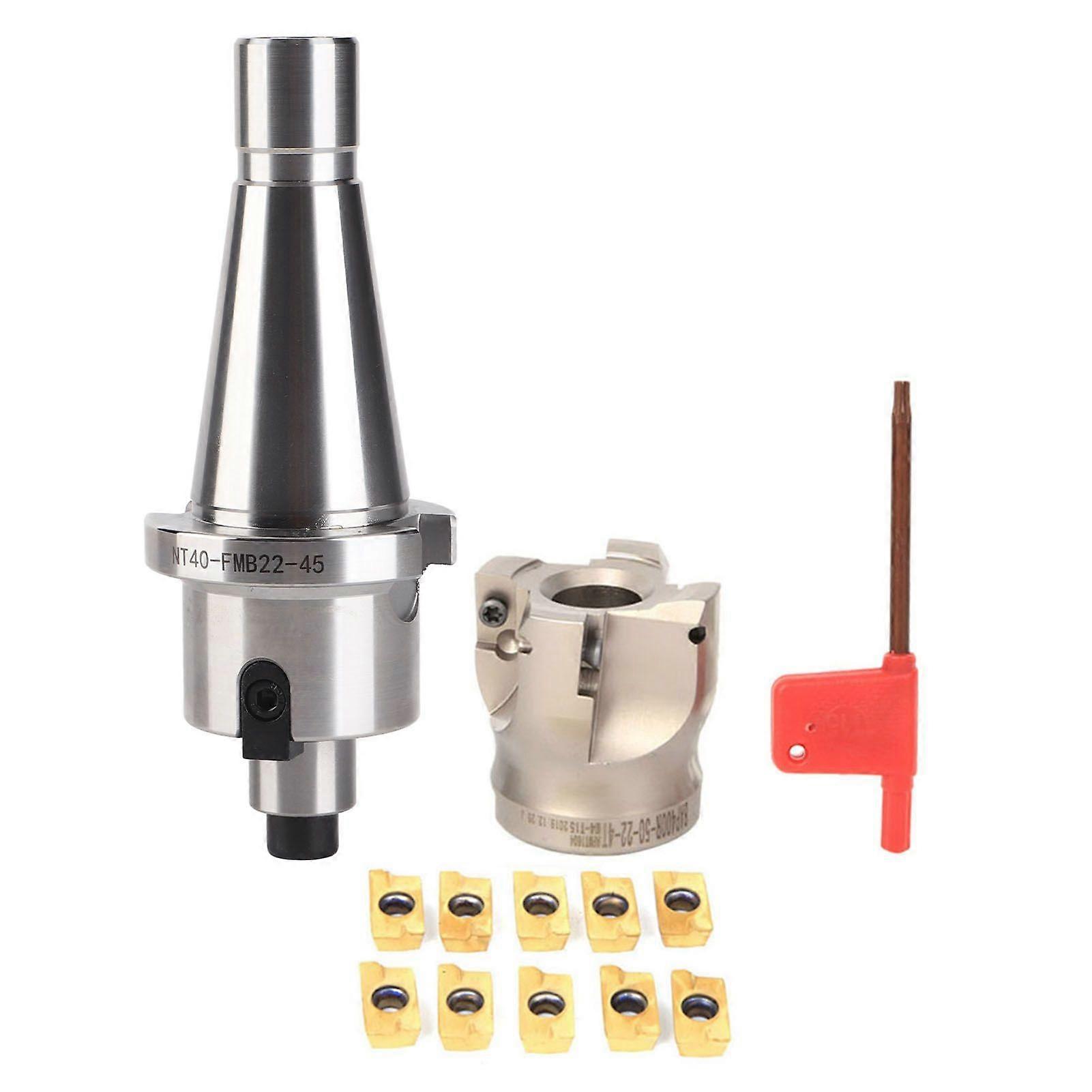 NT40 FMB22 Collet Chuck Holder BAP400R50224T Cutter APMT1604 Milling Inserts(10PCS Milling Inserts )