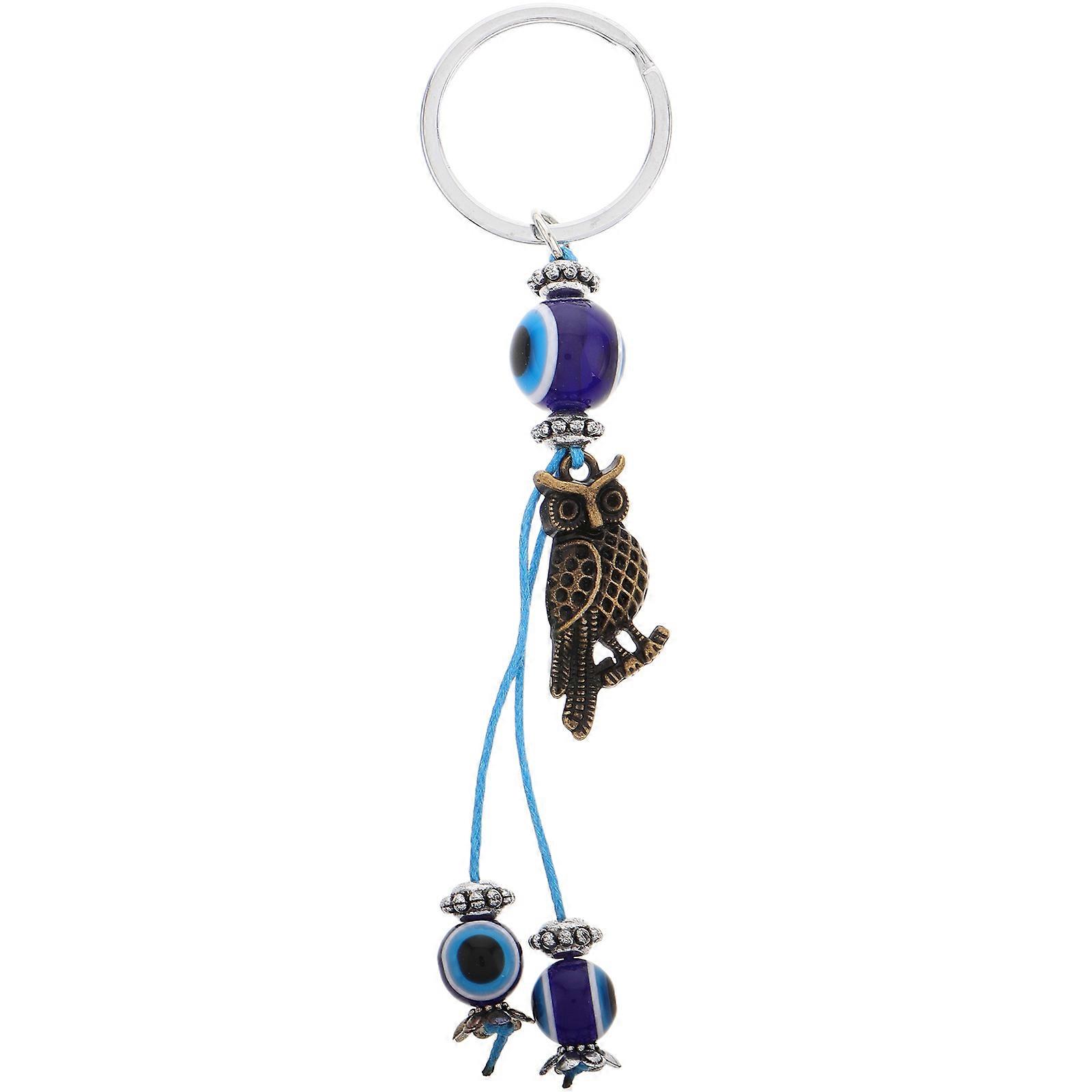 3Pcs Blue Evil Eye Keychain Owl Bag Charm for Key Versatile Decorative Accessory