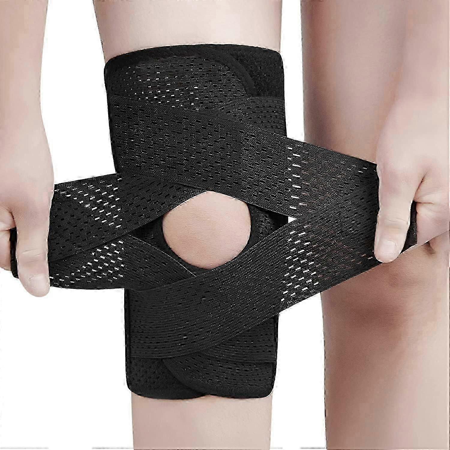 Adjustable Knee Compression Sleeve with Side Stabilisers for Running, Fitness, and Weightlifting