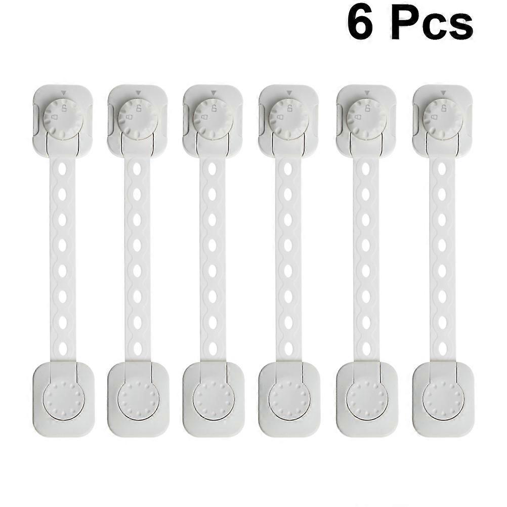 Child Proof Drawer Locks Adjustable Baby Safety Locks for Home Appliances White Self-Adhesive Belt 6Pcs