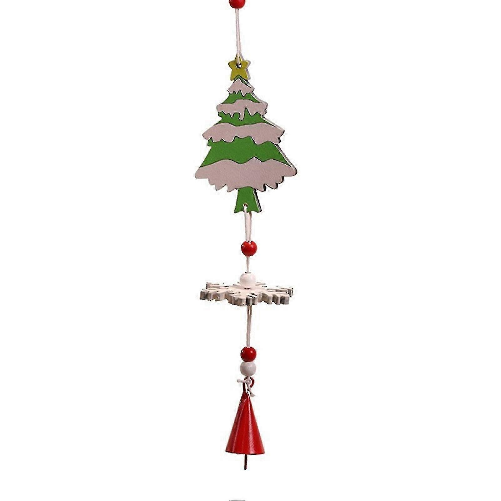 Colorful Wooden Wind Chime String Creative Christmas Tree Decoration Accessories Home Holiday Party Pendant 2025