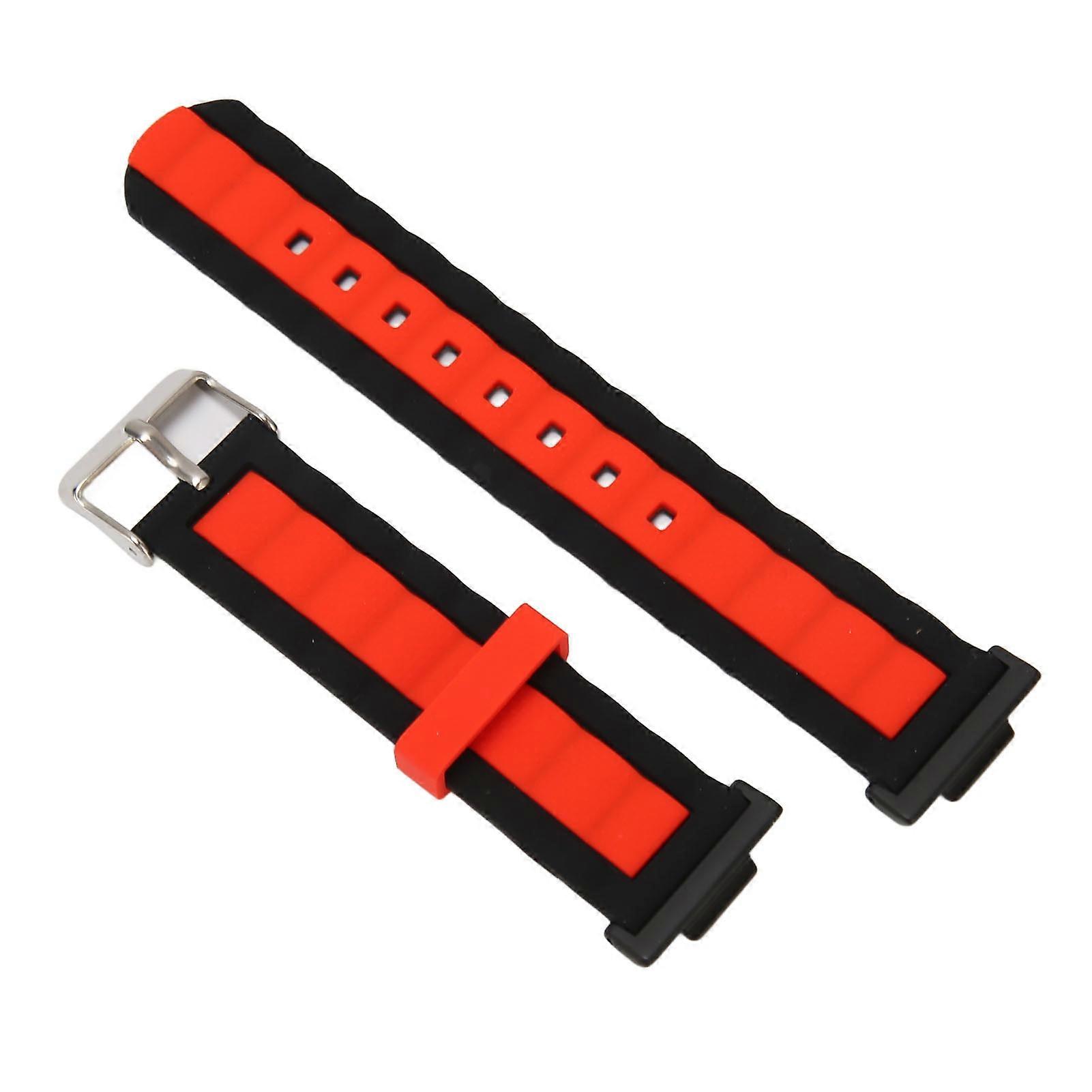 Adjustable Waterproof Silicone Watch Strap for FIT 2 Black Red