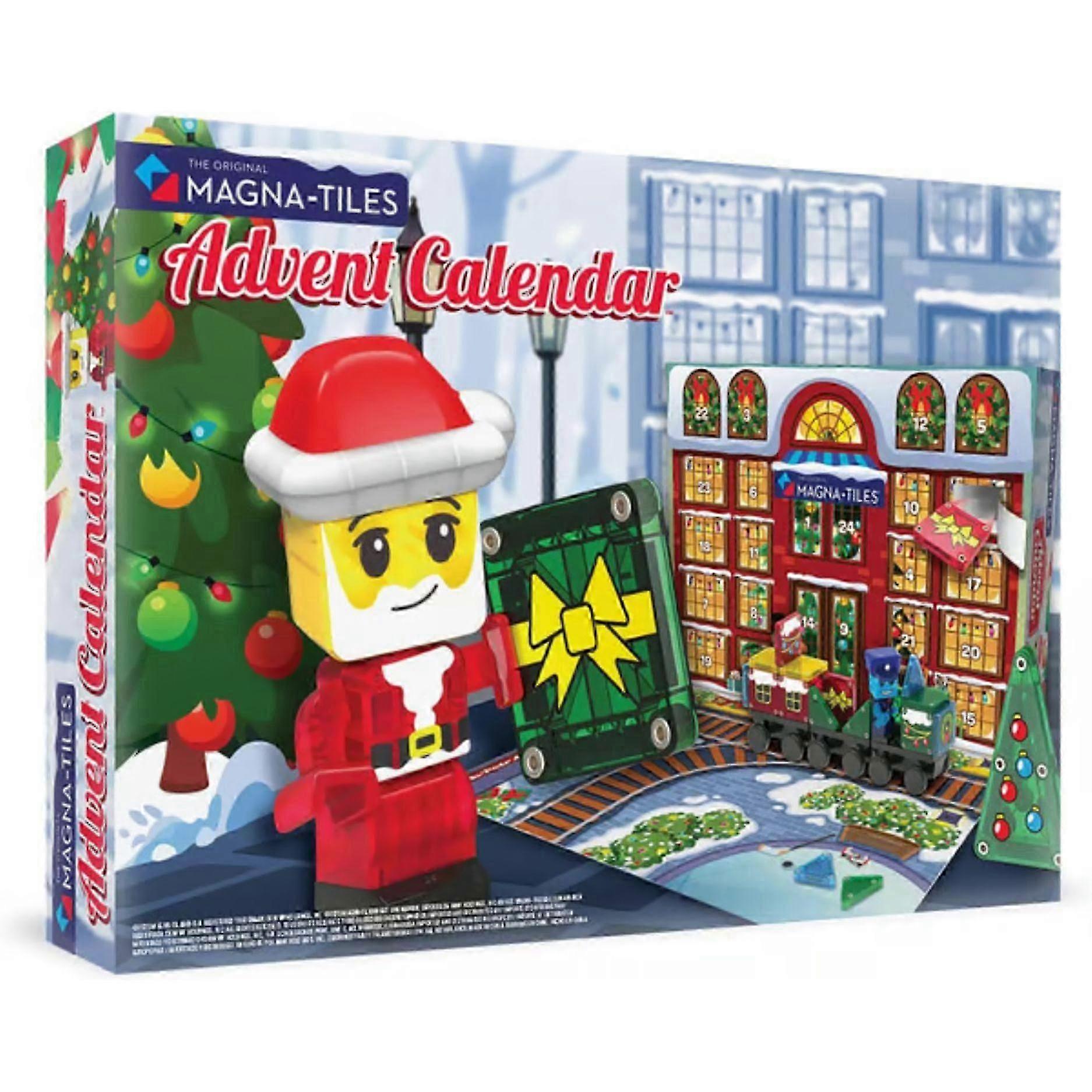 Advent Calendar Building Set 24 Days Christmas Countdown Toy with Santa, Train & Holiday Scene