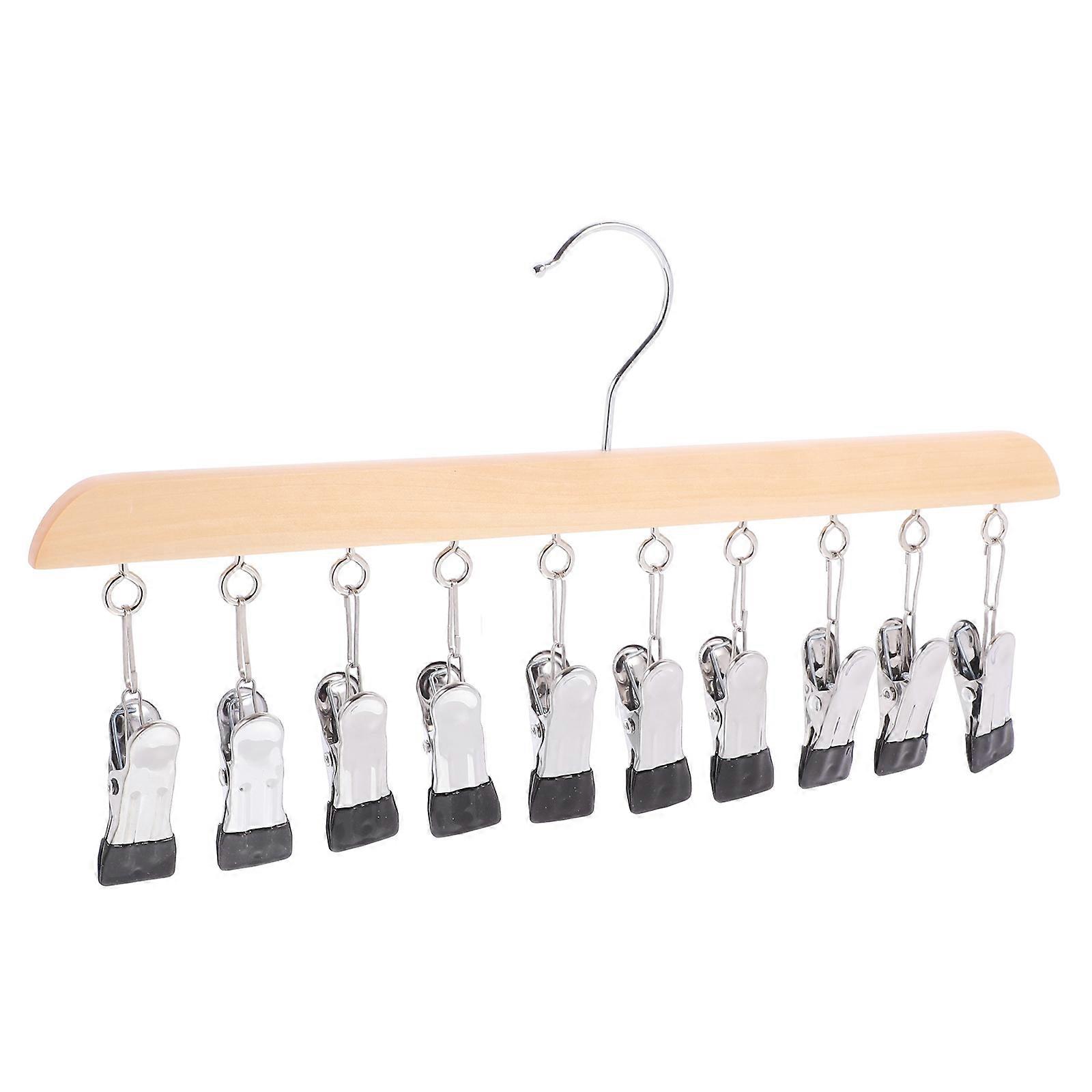 Socks Hanger Clothes Hanger for Drying with 10 Clips 2Pcs Laundry Rack