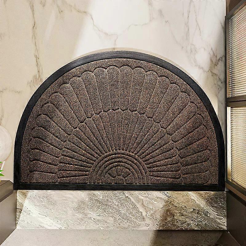 1pc Semicircular Durable Door Mat Outdoor Doormat Indoor Entrance Doormat-Non Slip Front Door Mat for Outside Inside Entryway