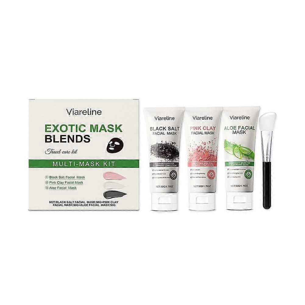 4-Pack Deep Clean & Hydrate Face Mask Set Sea Salt Clay Pore Purifying & Aloe Vera Moisturizing for All Skin Types