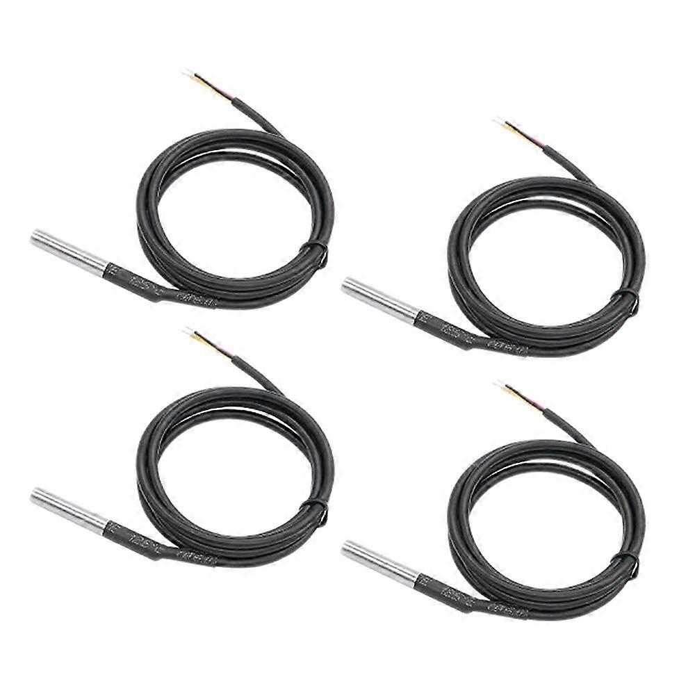 4Pcs DS18B20 Waterproof Temperature Sensors 1M Length Digital Thermal Stainless Steel Probe Temperature Controller