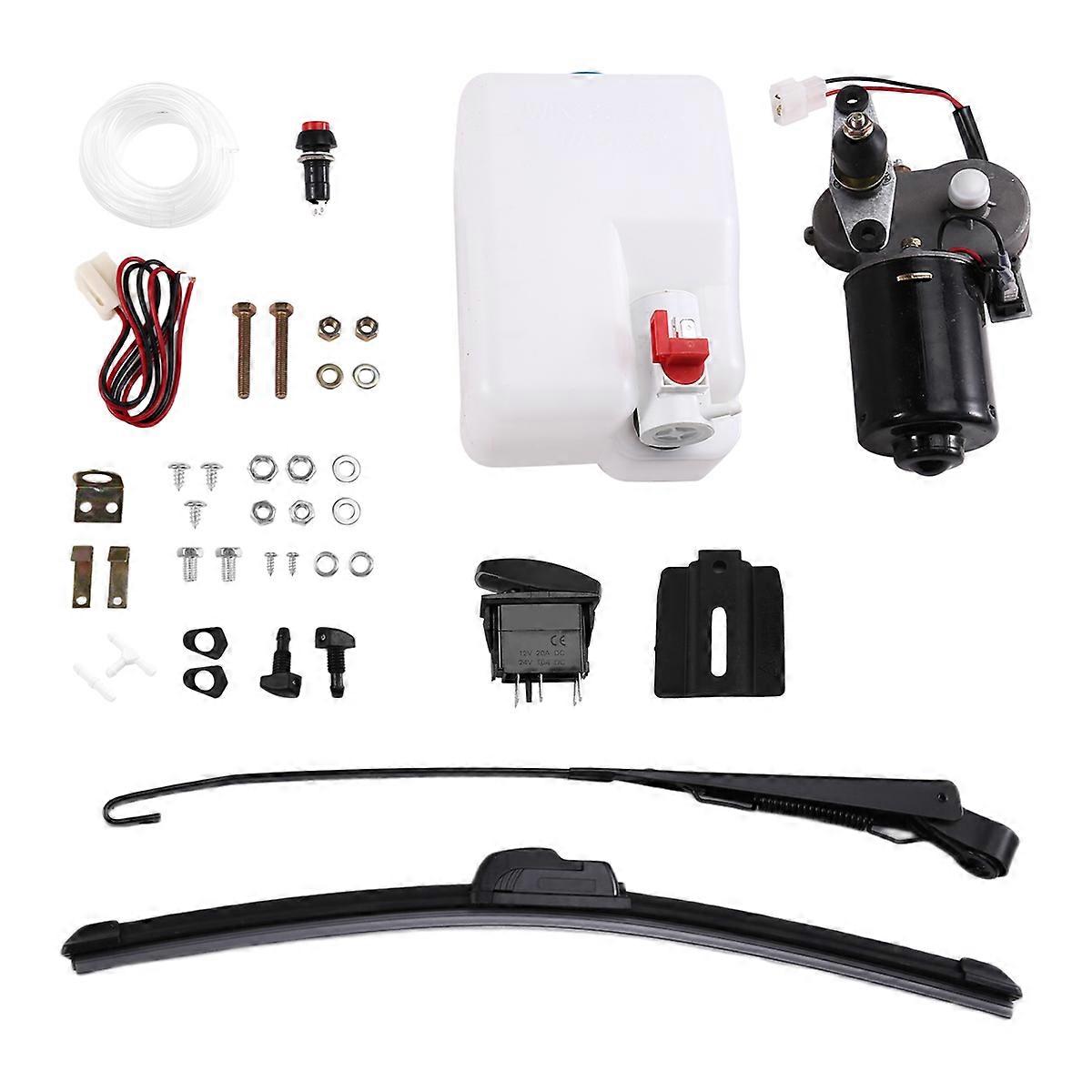 12V Electric Windshield Wiper Motor Kit with Switch for