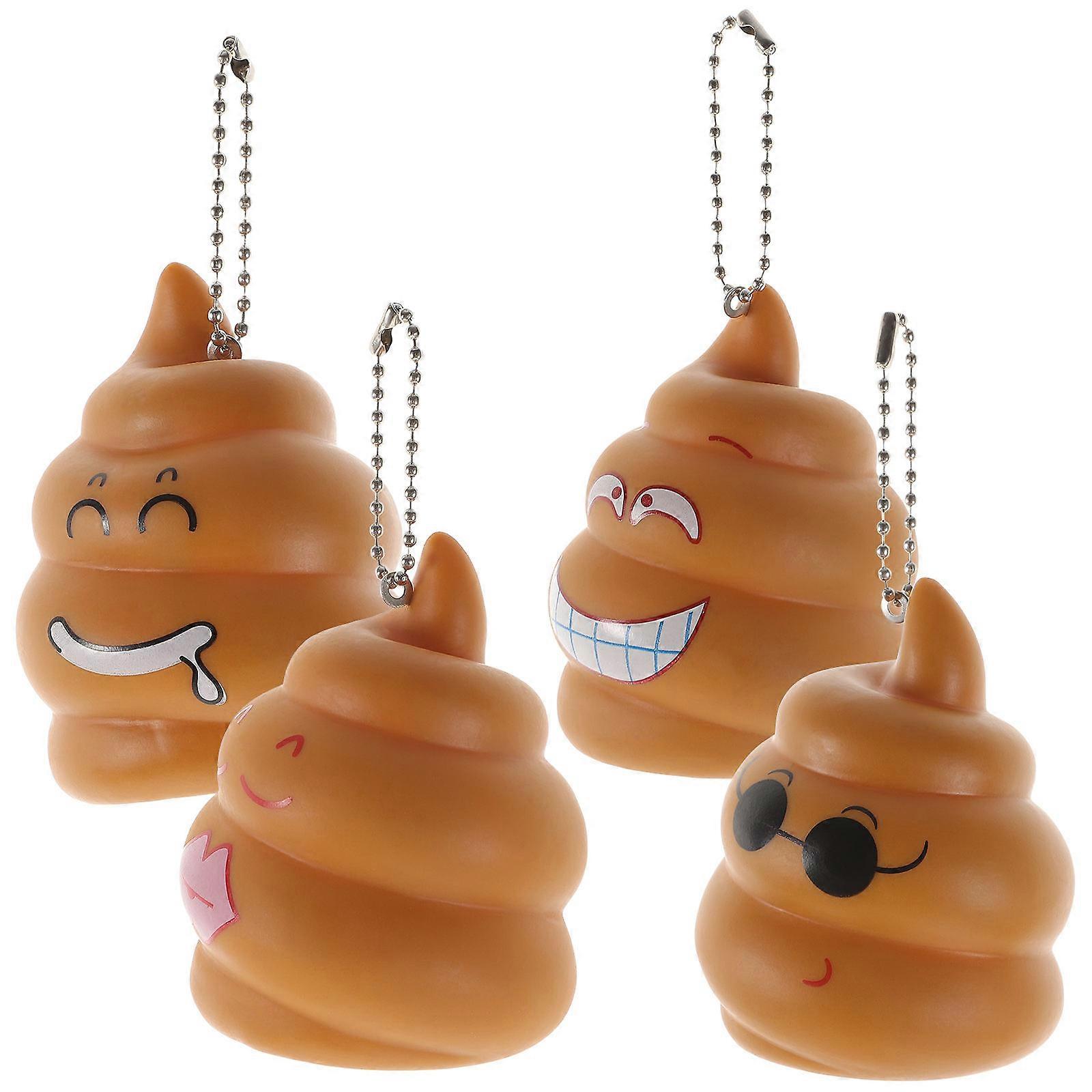 4Pcs Decompression Toy Poop Keychains For Families And Friends Daily Life Accessories Creative